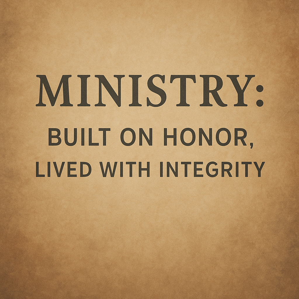 Ministry Built on Honor, Lived with Integrity